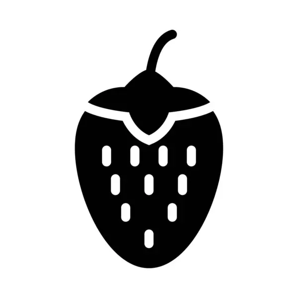 Vector Fruta Glifo Icono Plano — Vector de stock