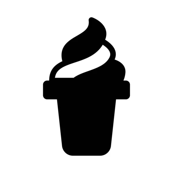 Ice Cream Vector Glyph Flat Icon — Stock Vector
