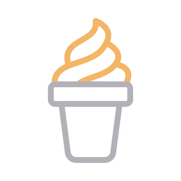 Icône Couleur Plate Vecteur Crème Glacée — Image vectorielle