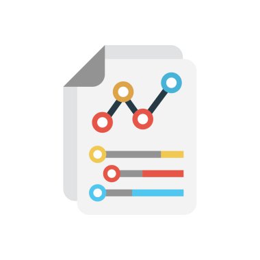 rapor vektörü düz renk simgesi 