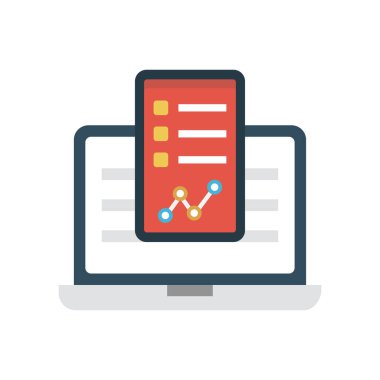 rapor vektörü düz renk simgesi 