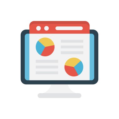 rapor vektörü düz renk simgesi 