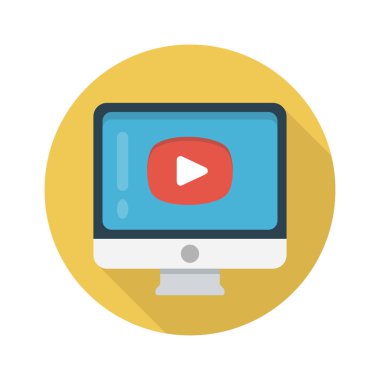 Video vektörü düz renk simgesini çal 