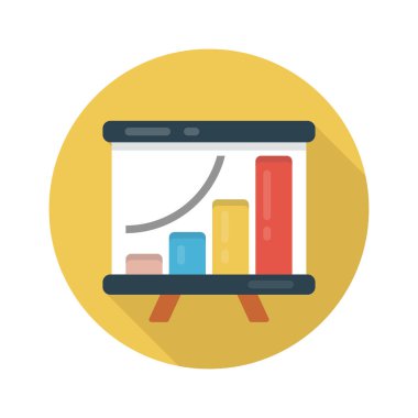 sunum vektörü düz renk simgesi 