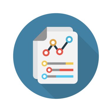 rapor vektörü düz renk simgesi 