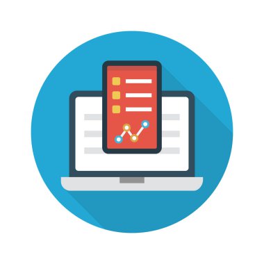 rapor vektörü düz renk simgesi 