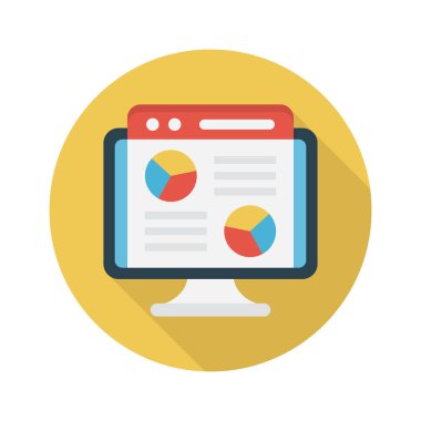 rapor vektörü düz renk simgesi 