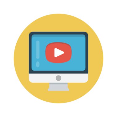 vektör renk düz simgesini çal 