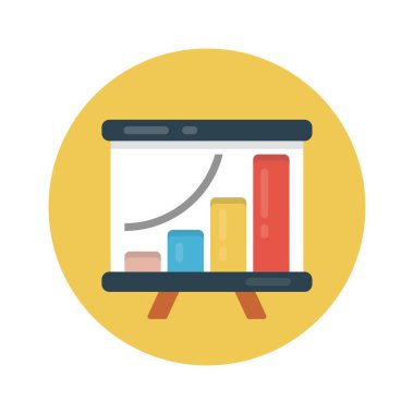 sunum vektörü renk düz simgesi 