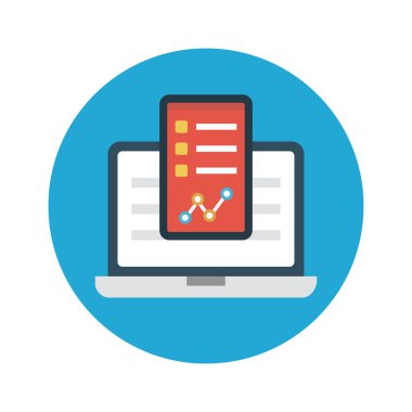 rapor vektör rengi düz simgesi 