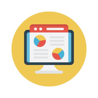 rapor vektör rengi düz simgesi 