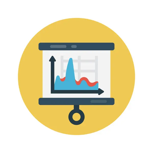 Графік Вектор Кольору Плоска Піктограма — стоковий вектор