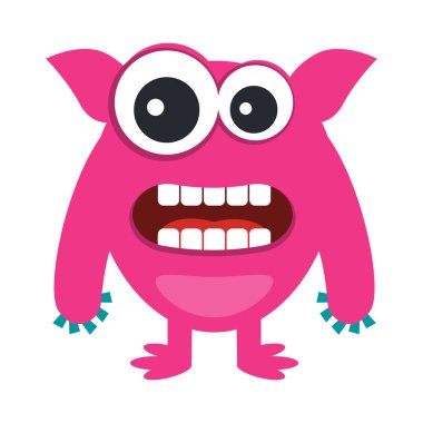 canavar vektör renk düz simgesi 