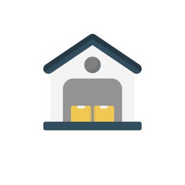 depo vektörü renk düz simgesi 