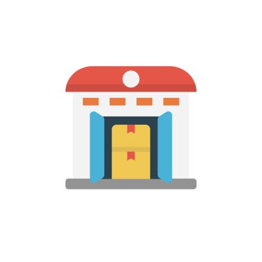 karton vektör düz renk simgesi 