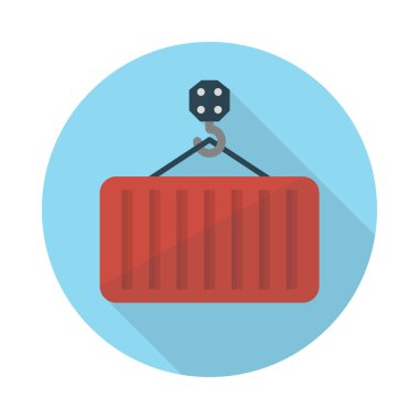 konteyner vektörü düz renk simgesi 