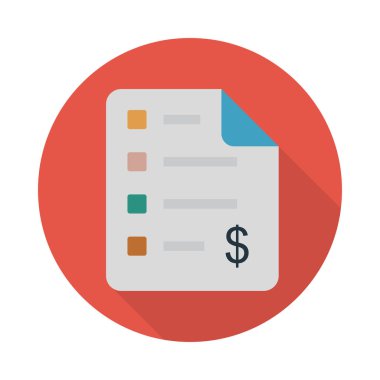 fatura sayfası vektör düz renk simgesi 