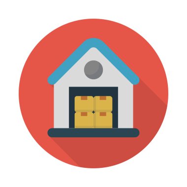 fabrika parsel vektör düz renk simgesi 