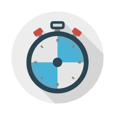 Kronometre vektörü düz renk simgesi 