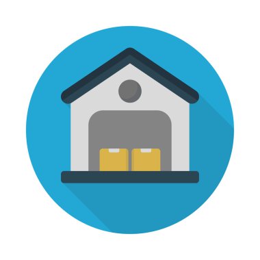 Depo parsel vektör düz renk simgesi 