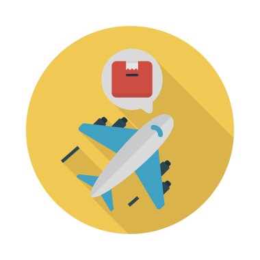 uçak parsel düz vektör renk simgesi teslim  