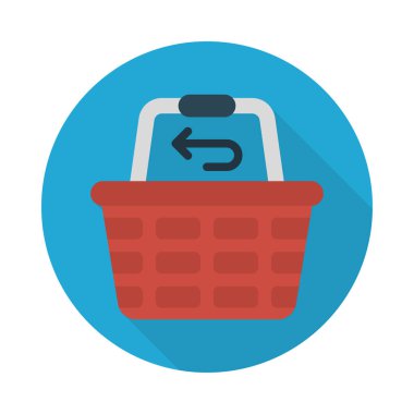 Sepet vektörü düz renk simgesi 