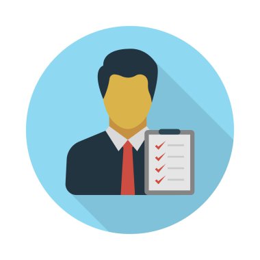 Kontrol listesi vektör düz renk simgesi 