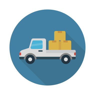 hızlı kamyon dağıtım vektörü düz renk simgesi 
