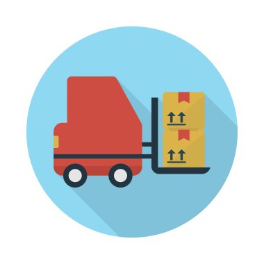 vinç kaldırıcı kutusu vektör düz renk simgesi 