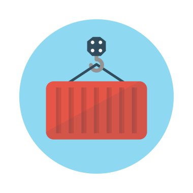 konteyner transit vektör renk düz simgesi 