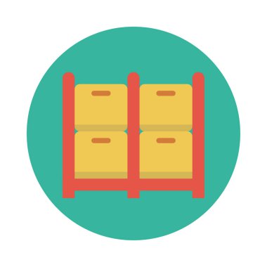 kabine parsel vektör renk düz simgesi 