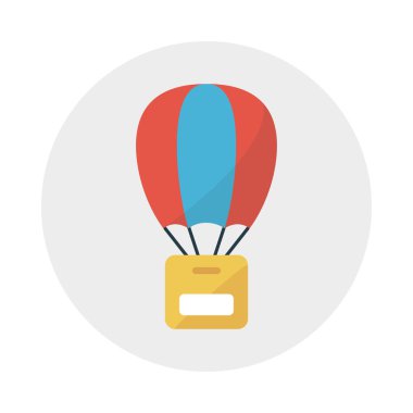 uçan balon vektör renk düz simgesi 