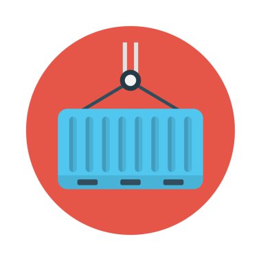 kargo vektör rengi düz simge gönderiliyor 