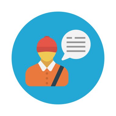 avatar vektör renk düz simgesi 