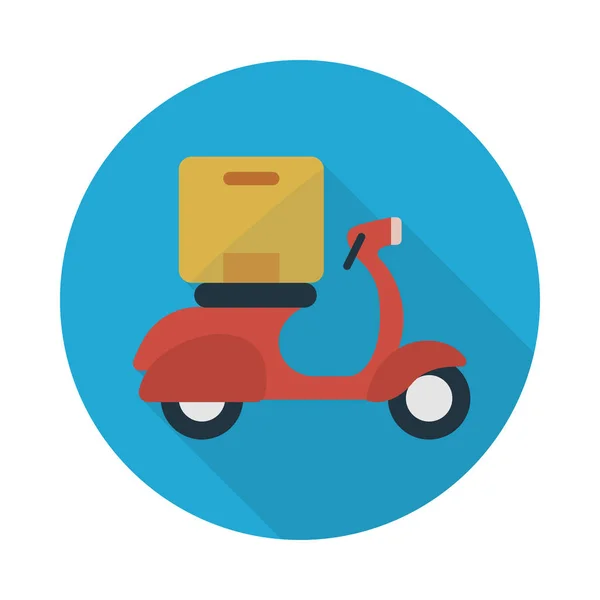 Vespa Parcel Deliver Vector Flat Color Icon — Stock Vector