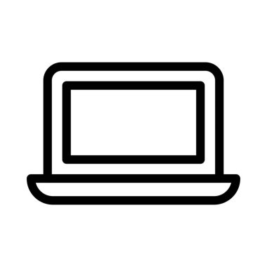 dizüstü bilgisayar vektörü ince çizgi simgesi 