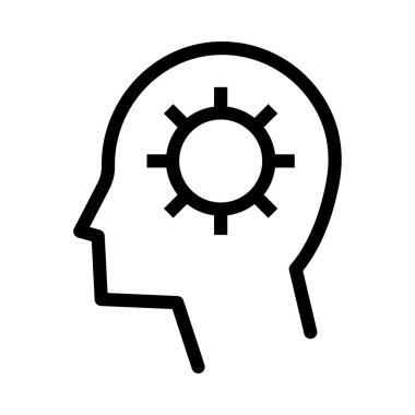 Zihin vektörü ince çizgi simgesi 