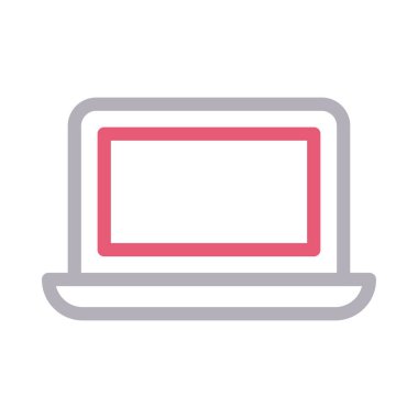 dizüstü bilgisayar vektör renk çizgisi simgesi 