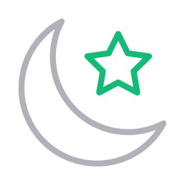 gece vektörü renk çizgisi simgesi 