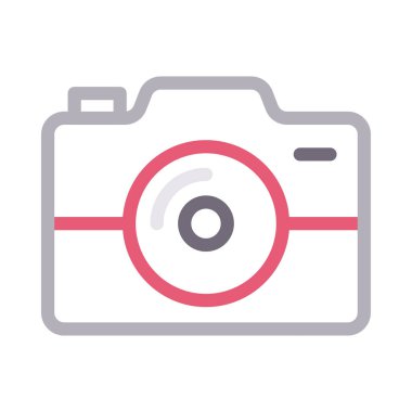 kamera vektör renk çizgisi simgesi