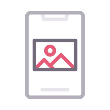 fotoğraf vektörü renk çizgisi simgesi