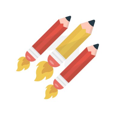 kalem vektörü renk düz simgesi 