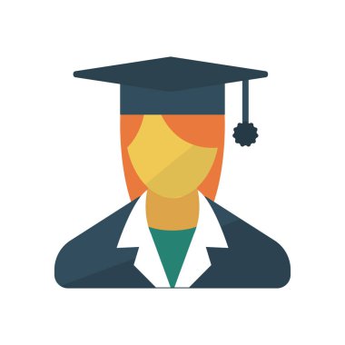 öğrenci vektörü renk düz simgesi 