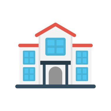 kolej vektörü renk düz simgesi 