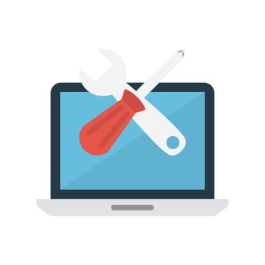 onarım vektörü renk düz simgesi 