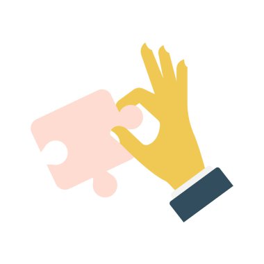 çözüm vektör renk düz simgesi 