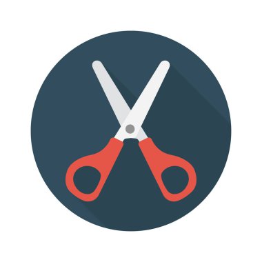 vektör renk düz simgesini kes 