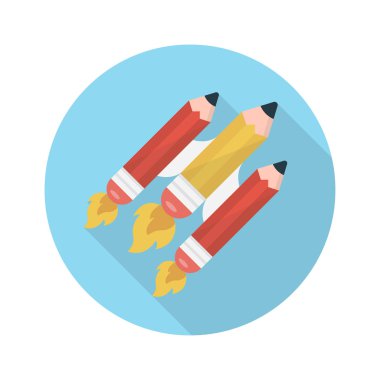 kalem vektörü renk düz simgesi 