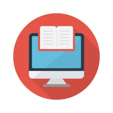 okuma vektörü renk düz simgesi 