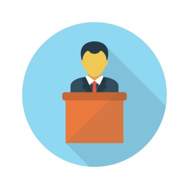 konuşma vektörü renk düz simgesi 